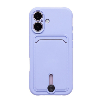 Чехол SC304 для iPhone 16 с картхолдером силиконовый сиреневый 001