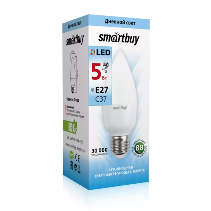 Smartbuy SBL-C37-05-40K-E27 002