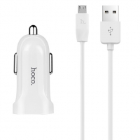 Автомобильная зарядка Hoco Z2 1USB 1.5A с кабелем Micro USB белая