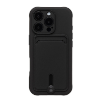 Чехол SC304 для iPhone 16 Pro с картхолдером силиконовый черный 001