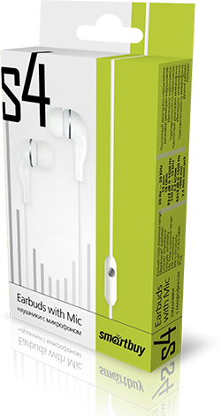 Наушники с микрофоном SmartBuy S4 белые в коробке_2