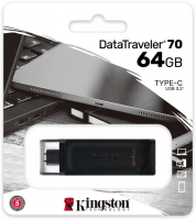 Флешка Kingston 64GB DataTraveler 70 черная USB 3.0