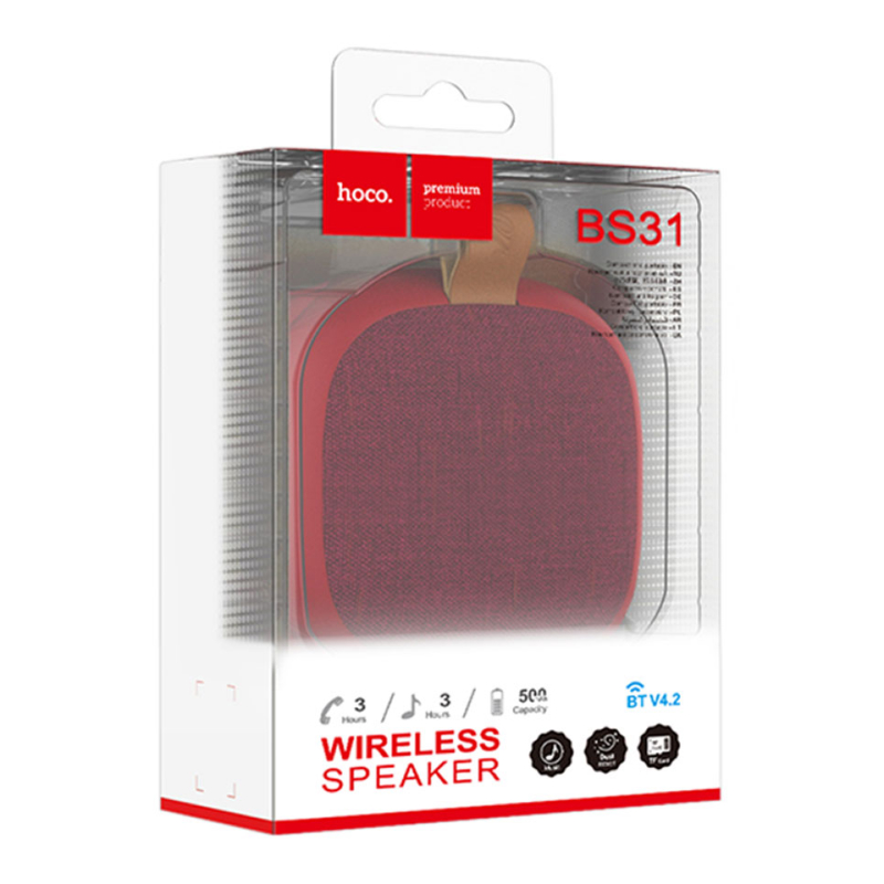 Портативная колонка Hoco BS31 красная 004
