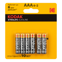 Батарейка алкалиновая ААА Kodak Xtralife Alkaline LR03 6 шт блистер 001