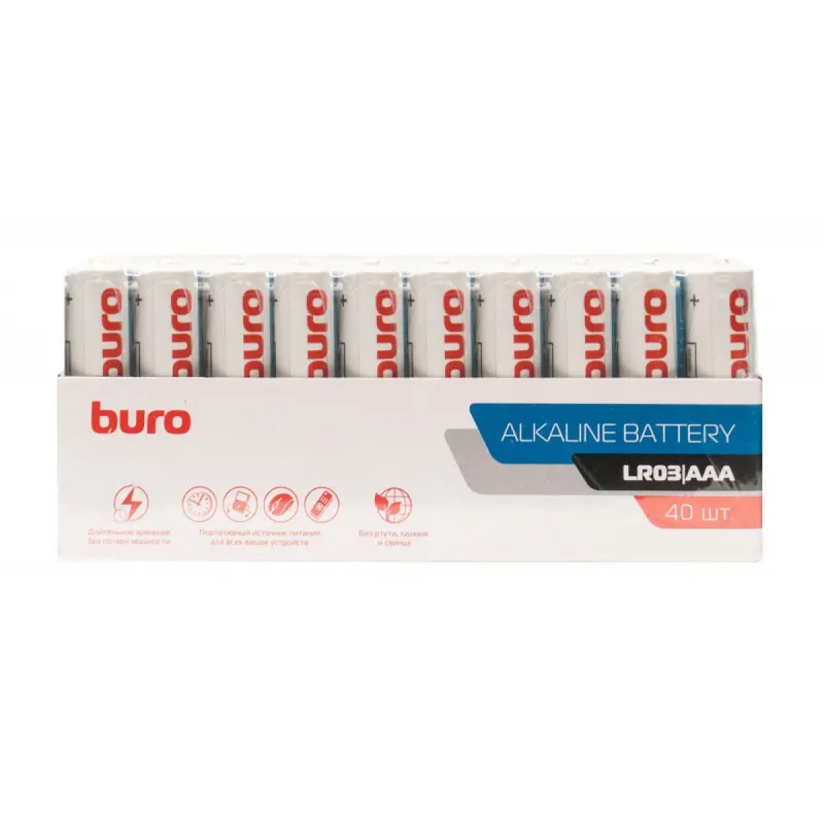 Батарейка алкалиновая Buro LR03 AAA 40 шт bulk 2