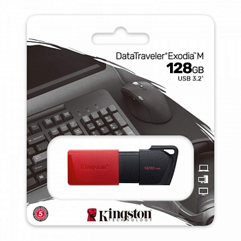 Флешка Kingston DataTraveler Exodia 128GB черно-красная USB 3.2